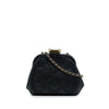 Chanel CC Quilted Lambskin Double Stitch Kiss Lock Clutch with Chain Secondhand