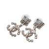 Chanel CC Brass Strass Drop Push Back Earrings Secondhand