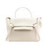 CELINE Belt Bag Grained Leather Mini 2Way Handbag in White Secondhand