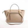 CELINE Belt Bag Grained Leather Mini 2Way Handbag in Beige Secondhand