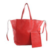 Celine Cabas Phantom Large Leather Shoulder Bag in Red Secondhand