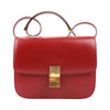 CELINE Classic Box Medium Leather Crossbody Bag in Red Secondhand
