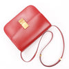 CELINE Classic Box Medium Leather Crossbody Bag in Red Secondhand