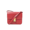 CELINE Classic Box Small Leather Crossbody Bag in Red Secondhand