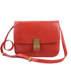 CELINE Classic Box Medium Leather Shoulder Bag in Red (Marketplaces) Secondhand