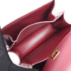 Celine Classic Box Small Leather Shoulder Bag in Burgundy Secondhand