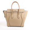 CELINE Luggage Micro Leather Handbag in Beige Secondhand