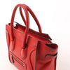 CELINE Luggage Micro Leather Handbag in Red Secondhand