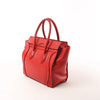 CELINE Luggage Micro Leather Handbag in Red Secondhand