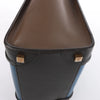 Celine Luggage Micro Leather Handbag in Blue x Black x Taupe Secondhand