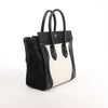 Celine Luggage Micro Leather x Suede Handbag in Black x White Secondhand
