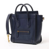 CELINE Nano Luggage Leather 2Way Handbag in Navy Blue Secondhand