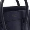 CELINE Nano Luggage Leather 2Way Handbag in Navy Blue Secondhand