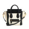 CELINE Nano Luggage Leather 2Way Handbag in Black x White Secondhand