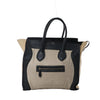 Celine Luggage Large Canvas & Leather Handbag in Beige x Black Secondhand