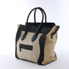 Celine Luggage Large Canvas & Leather Handbag in Beige x Black Secondhand