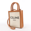 Celine Vertical Mini Hippopotamus Canvas x Leather 2Way Handbag Beige x Brown Secondhand