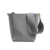 CELINE Seau Sangle Bucket Mini Leather Shoulder Bag in Gray Secondhand