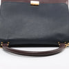 CELINE Trapeze Leather x Suede 2Way Handbag in Navy Blue x Brown x Burgundy Secondhand