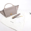 CELINE Trapeze Leather x Suede 2Way Handbag in Gray Secondhand