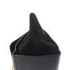 CELINE Trapeze Croc Embossed Leather x Suede 2Way Handbag in Black Secondhand