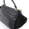 CELINE Trapeze Croc Embossed Leather x Suede 2Way Handbag in Black Secondhand