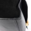 CELINE Trapeze Croc Embossed Leather x Suede 2Way Handbag in Black Secondhand