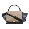 CELINE Trapeze Leather x Suede 2Way Handbag in Black, Navy and Taupe Secondhand