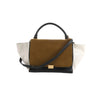 CELINE Trapeze Leather x Suede 2Way Handbag in Brown, Black, White Secondhand
