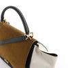 CELINE Trapeze Leather x Suede 2Way Handbag in Brown, Black, White Secondhand