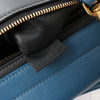 CELINE Trapeze Leather x Suede 2Way Handbag in Blue x Black Secondhand