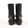 Chanel Coco Mark Camelia 17A Leather Ankle Boots in Black G32929, Size 36 EU Secondhand