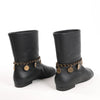 Chanel Coco Mark Camelia 17A Leather Ankle Boots in Black G32929, Size 36 EU Secondhand