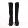Chanel Coco Mark Chain 15B Suede Long Boots in Black G31295, Size 36 EU Secondhand