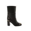 Chanel Coco Mark Leather Boots in Black x Gold G28737, Size 37C EU Secondhand