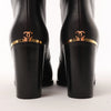 Chanel Coco Mark Leather Boots in Black x Gold G28737, Size 37C EU Secondhand
