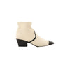 Chanel Coco Mark Leather & Patent Ankle Boots in Ivory x Black G38847, Size 37C EU Secondhand