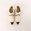 Chanel Coco Mark Leather & Patent Ankle Boots in Ivory x Black G38847, Size 37C EU Secondhand