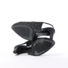 Secondhand Chanel Coco Mark Leather x Glitter Heels in Black G37586, Size EU 37 C