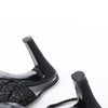Secondhand Chanel Coco Mark Leather x Glitter Heels in Black G37586, Size EU 37 C