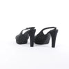 Secondhand Chanel Coco Mark Leather x Glitter Heels in Black G37586, Size EU 37 C