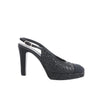 Secondhand Chanel Coco Mark Leather x Glitter Heels in Black G37586, Size EU 37 C
