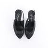 Secondhand Chanel Coco Mark Leather x Glitter Heels in Black G37586, Size EU 37 C