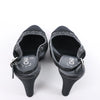 Secondhand Chanel Coco Mark Leather x Glitter Heels in Black G37586, Size EU 37 C