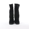 Chanel Coco Mark Matelasse Suede 2WAY Fur Mouton Boots in Black IG26557, Size 38 EU Secondhand
