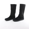 Secondhand Chanel Coco Mark Matelasse Suede 2WAY Fur Mouton Boots in Black IG26557, Size 38 EU