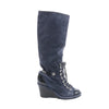 Chanel Suede x Patent Long Boots in Black x Navy G27002, Size 37 EU Secondhand