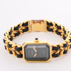 Chanel Premiere XL H0001 GN08533 GP & Leather QZ Black Dial Watch Secondhand