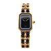 Chanel Premiere XL H0001 GN08533 GP & Leather QZ Black Dial Watch Secondhand
