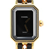 Chanel Premiere L AG70349 GP & Leather QZ Watch with Black Dial Secondhand